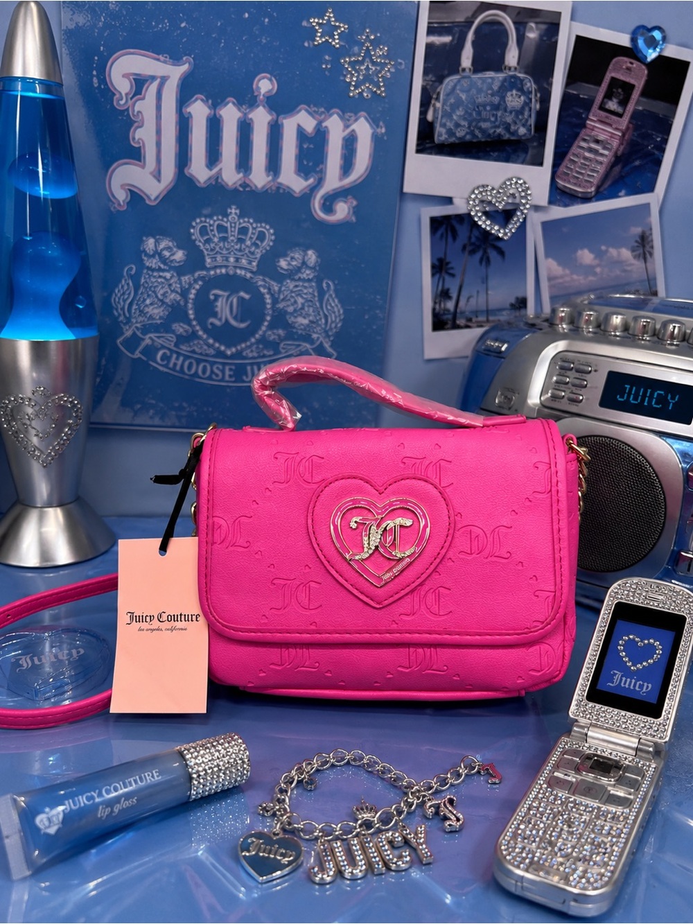Juicy couture only you n me flap crossbody purse